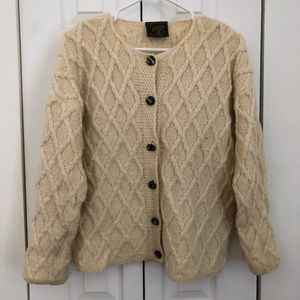 100% Merino Wool Hand Knit Fisherman Sweater